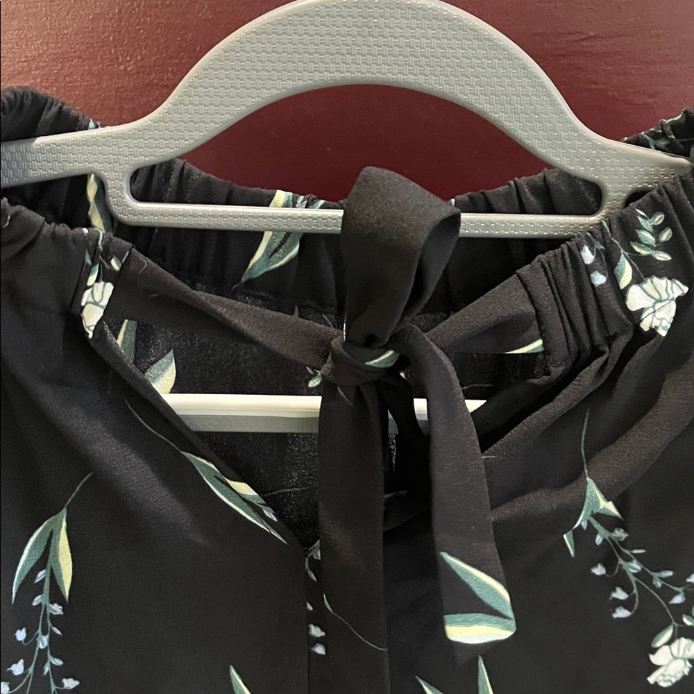 Apt 9 Black Floral sleeveless Keyhole Back Dress - Picture 4 of 7